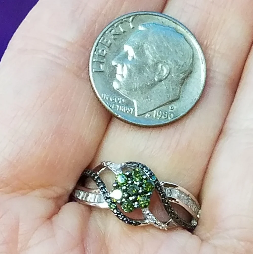Diamond Rare Fancy Green Genuine Diamond  Ring